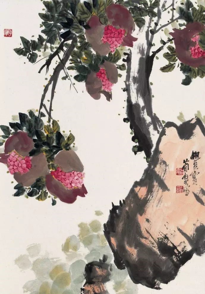 32幅曹簡樓國畫石榴圖：石榴令人垂涎欲滴！