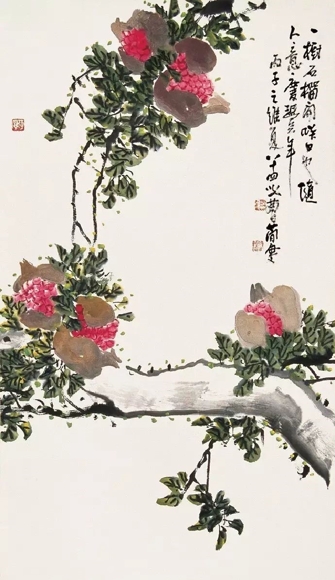 32幅曹簡(jiǎn)樓國(guó)畫(huà)石榴圖：石榴令人垂涎欲滴！
