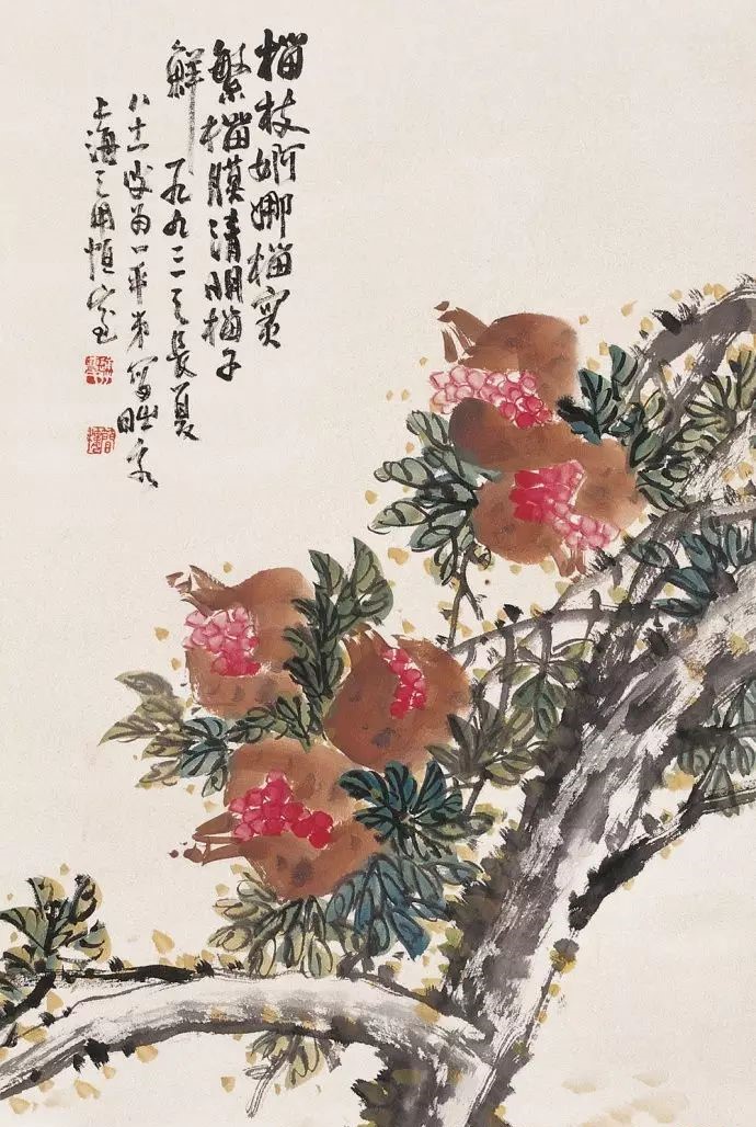 32幅曹簡(jiǎn)樓國(guó)畫(huà)石榴圖：石榴令人垂涎欲滴！