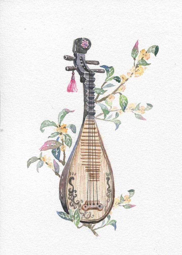 9款唯美古風(fēng)圖片：一組古風(fēng)樂(lè)器插畫！