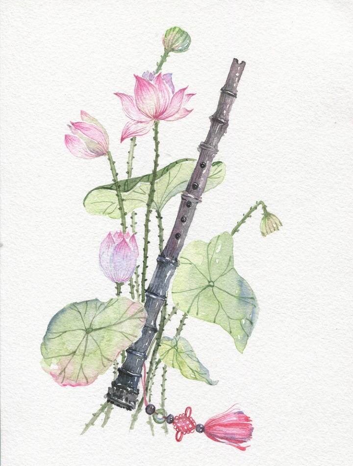 9款唯美古風(fēng)圖片：一組古風(fēng)樂(lè)器插畫！