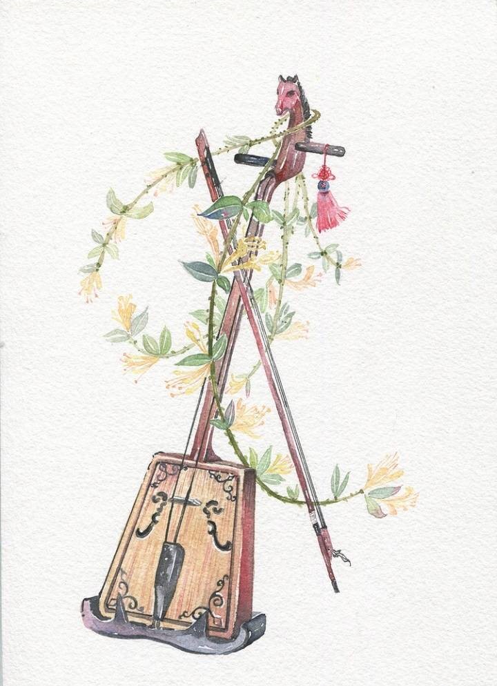 9款唯美古風(fēng)圖片：一組古風(fēng)樂(lè)器插畫！