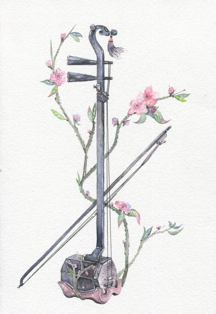 9款唯美古風(fēng)圖片：一組古風(fēng)樂(lè)器插畫！