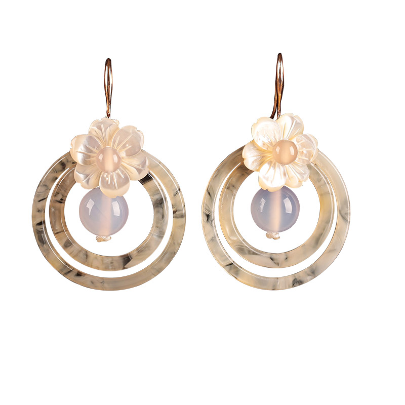 夢里花古風(fēng)耳環(huán)，簡約潔白風(fēng)情首飾