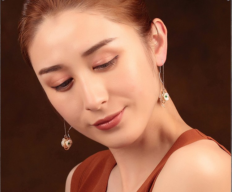 雅芊古風(fēng)耳環(huán)，純銀耳線首飾