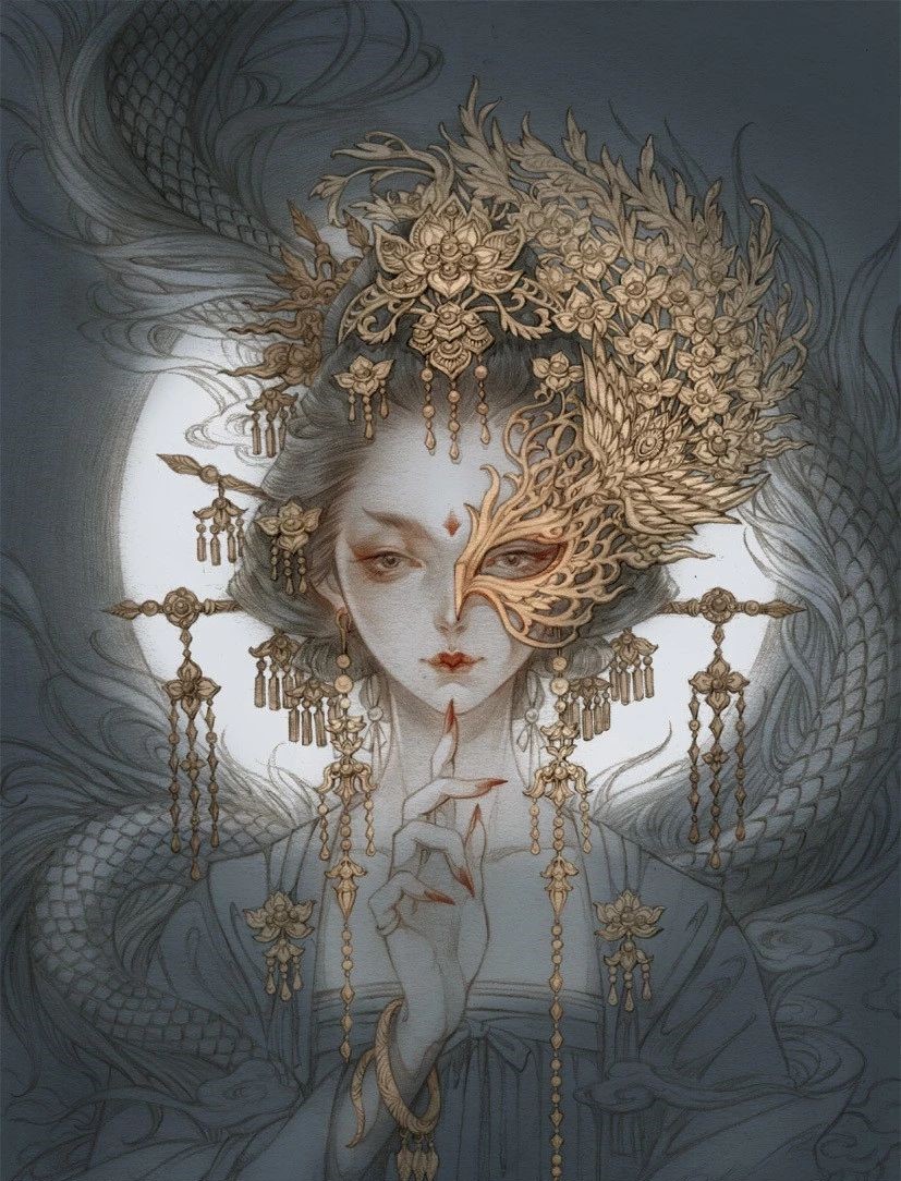 古風(fēng)美人插畫，一顰一笑令人神魂顛倒！