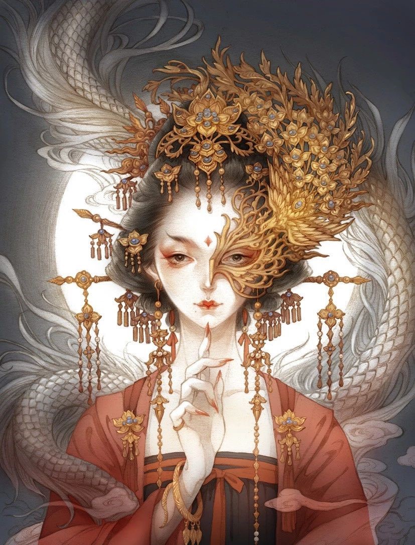 古風(fēng)美人插畫，一顰一笑令人神魂顛倒！