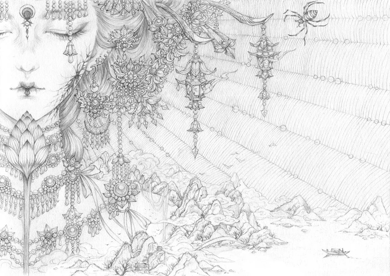 古風(fēng)美人插畫，一顰一笑令人神魂顛倒！