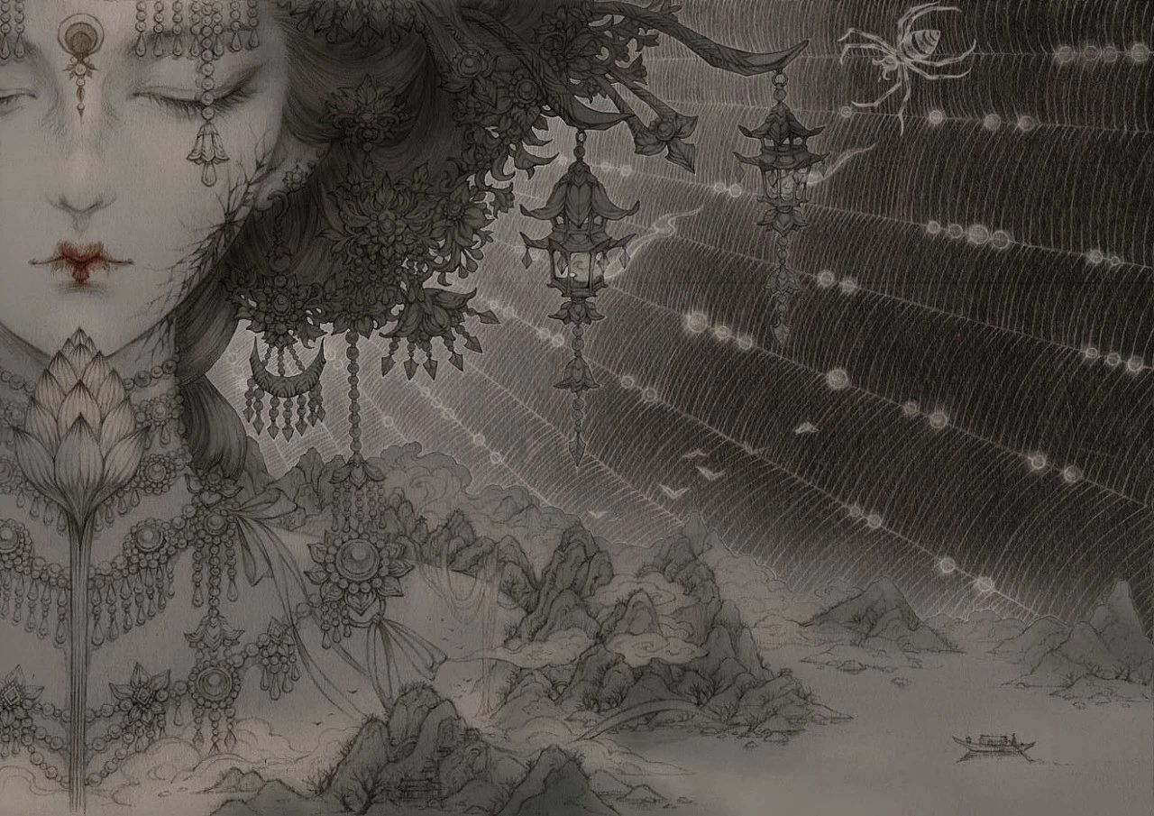 古風(fēng)美人插畫，一顰一笑令人神魂顛倒！