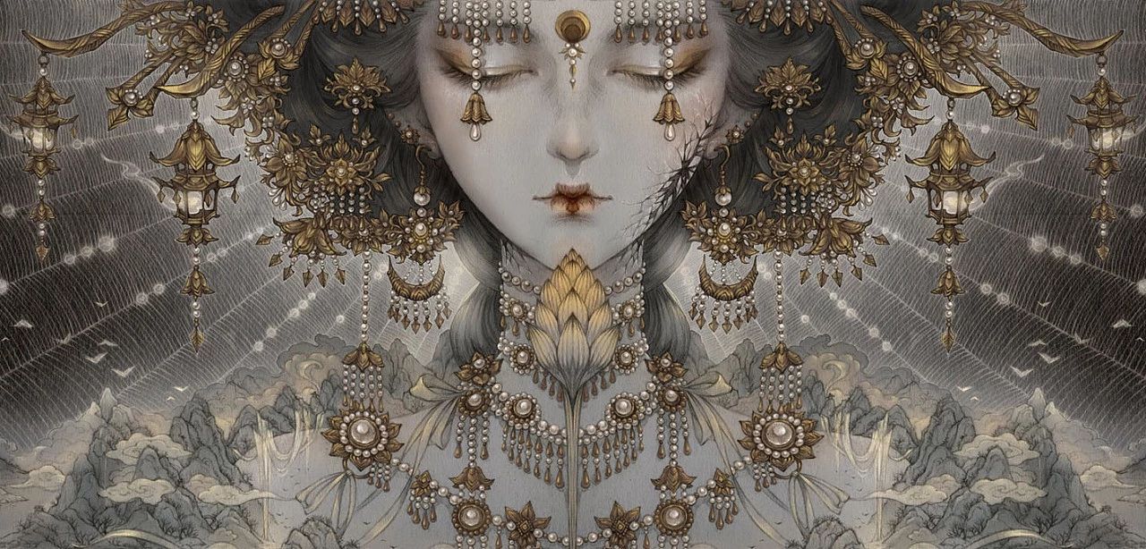 古風(fēng)美人插畫，一顰一笑令人神魂顛倒！