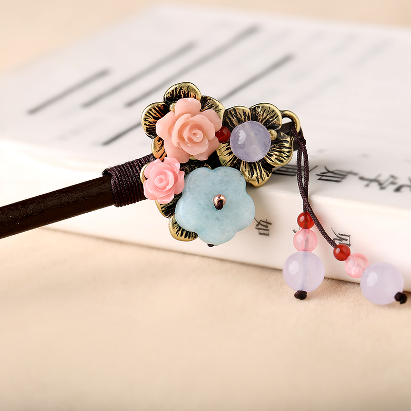 淑女發(fā)簪頭飾，清新自然簪子