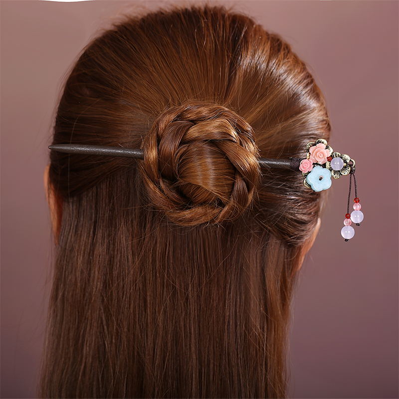 淑女發(fā)簪頭飾，清新自然簪子