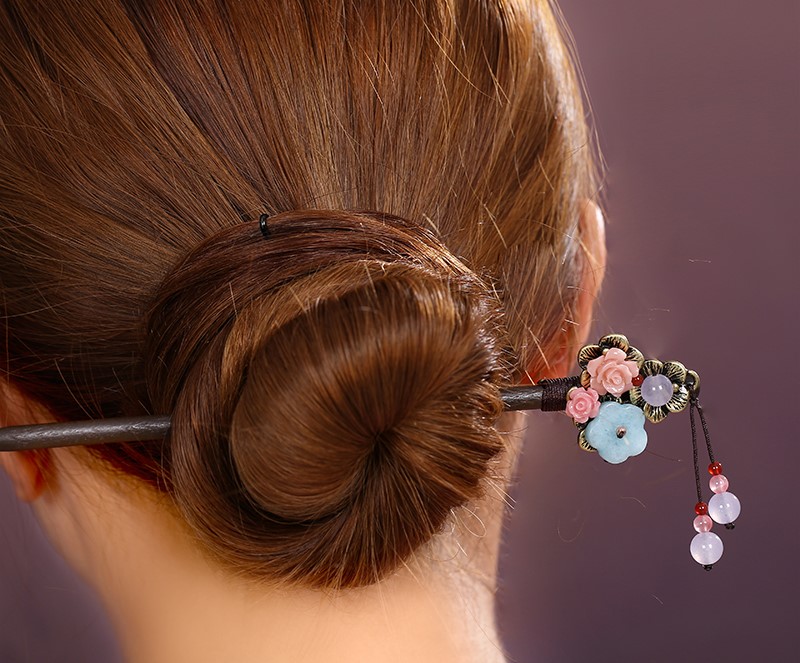 淑女發(fā)簪頭飾，清新自然簪子