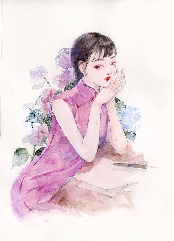 9款風(fēng)情萬種旗袍女子插畫:一種傾國傾城的美