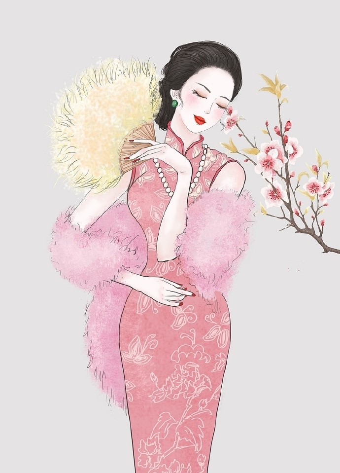 9款風(fēng)情萬種旗袍女子插畫:一種傾國傾城的美