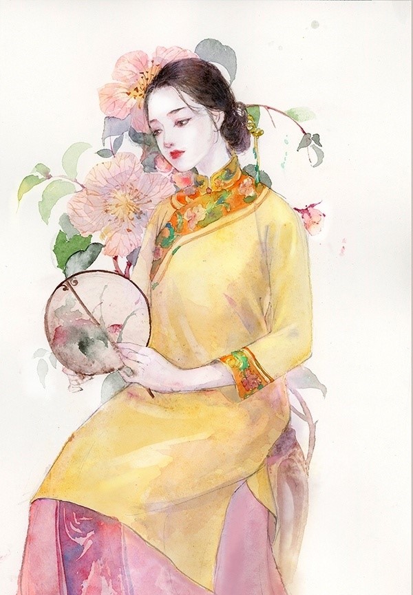 9款風(fēng)情萬種旗袍女子插畫:一種傾國傾城的美