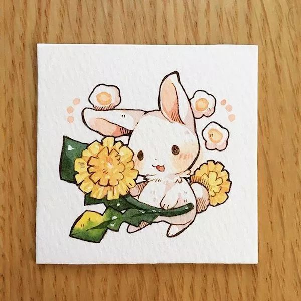 一組小兔子萌寵插畫(huà)：萌萌噠真可愛(ài)！