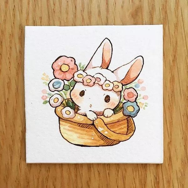 一組小兔子萌寵插畫(huà)：萌萌噠真可愛(ài)！