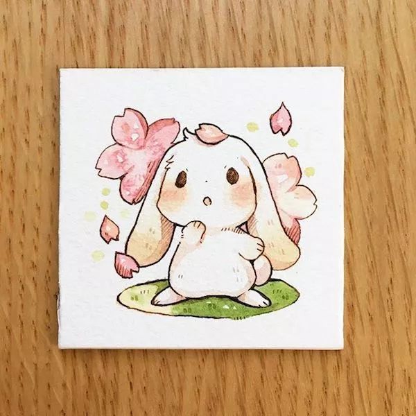 一組小兔子萌寵插畫(huà)：萌萌噠真可愛(ài)！