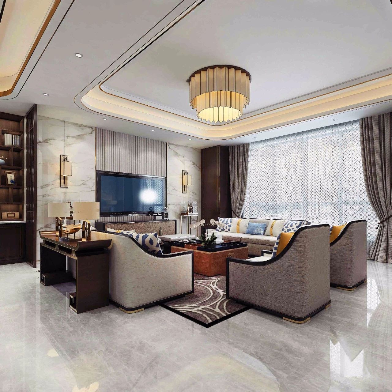 新中式客廳之美：魅力十足的中式裝修設(shè)計(jì)！