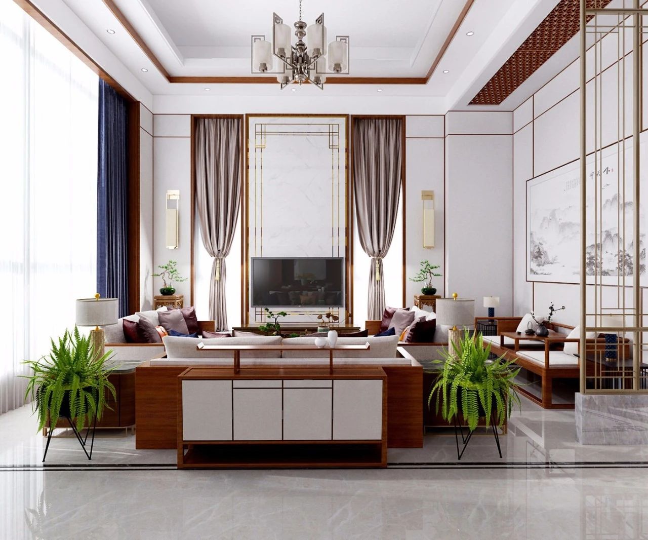 新中式客廳之美：魅力十足的中式裝修設(shè)計(jì)！