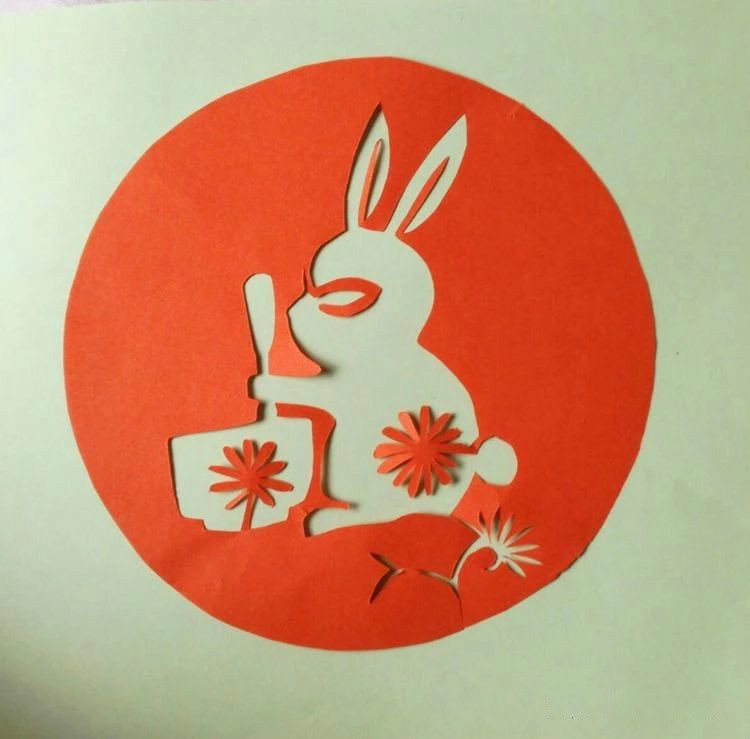 創(chuàng)意十足中秋玉兔剪紙，兔子鬧仲秋
