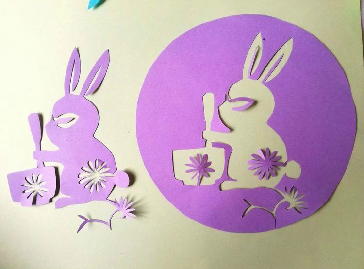 創(chuàng)意十足中秋玉兔剪紙，兔子鬧仲秋