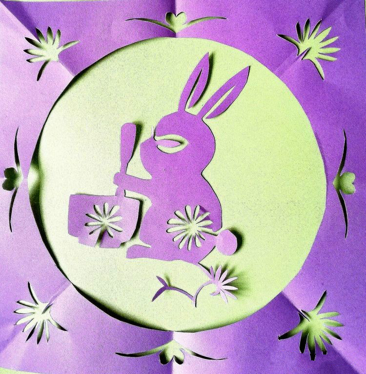 創(chuàng)意十足中秋玉兔剪紙，兔子鬧仲秋