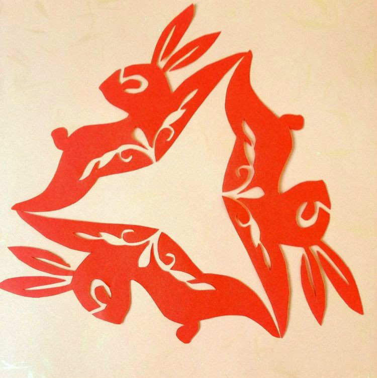 創(chuàng)意十足中秋玉兔剪紙，兔子鬧仲秋