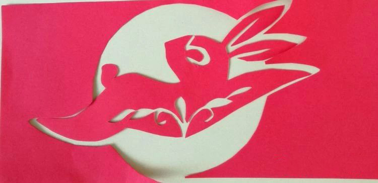 創(chuàng)意十足中秋玉兔剪紙，兔子鬧仲秋