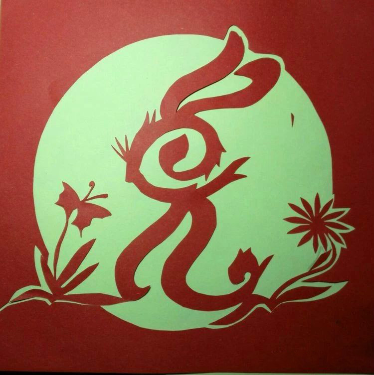 創(chuàng)意十足中秋玉兔剪紙，兔子鬧仲秋