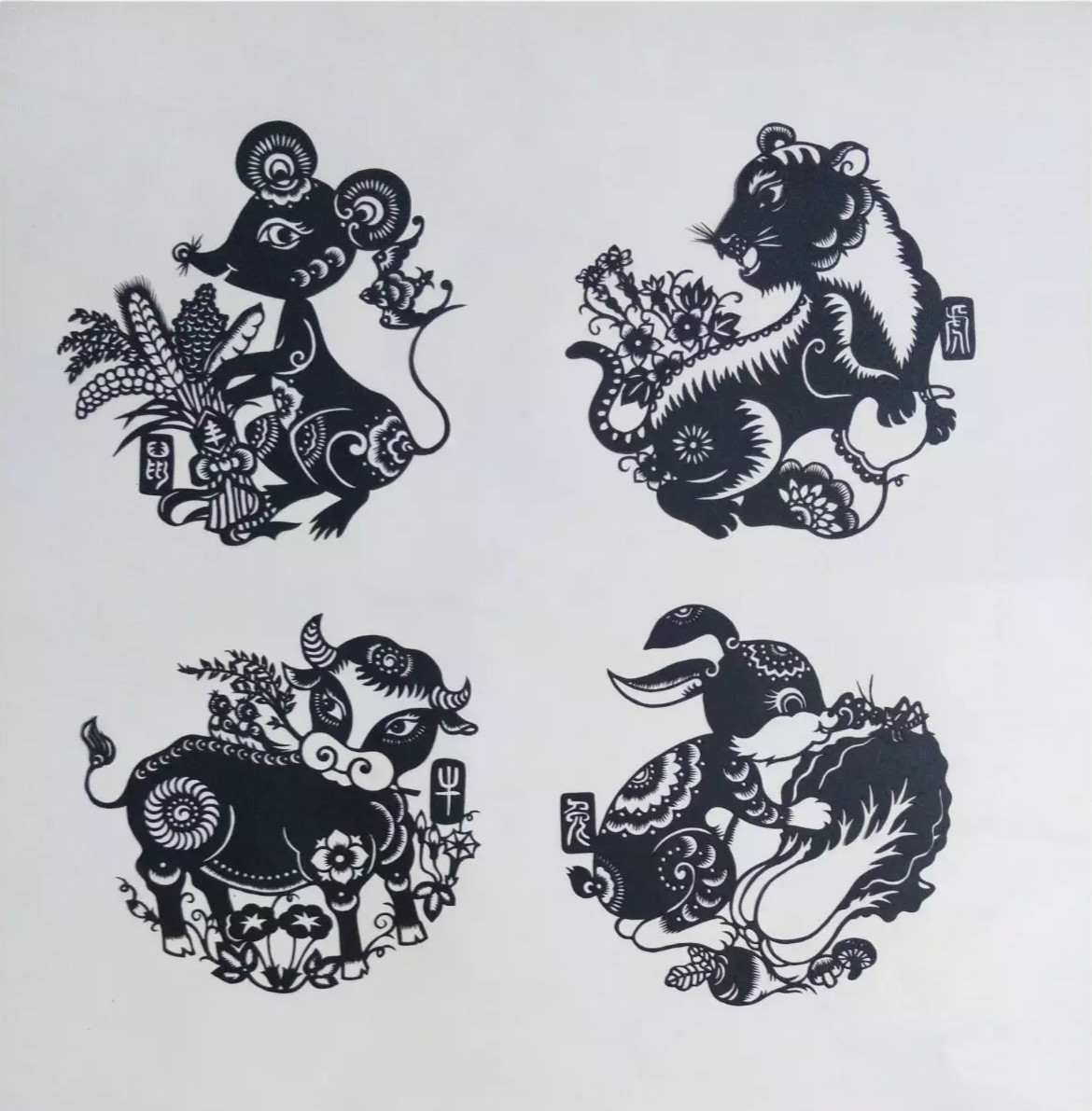 吉祥十二生肖剪紙圖片，薛娜剪紙作品欣賞