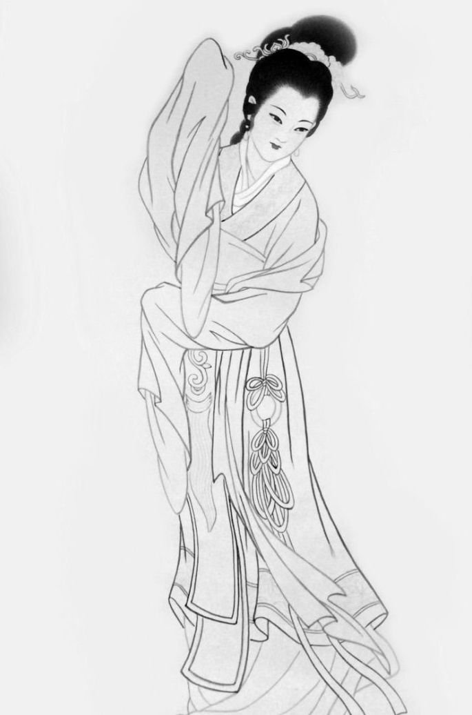 27幅白描仕女圖：一筆一畫(huà)勾勒出仕女美