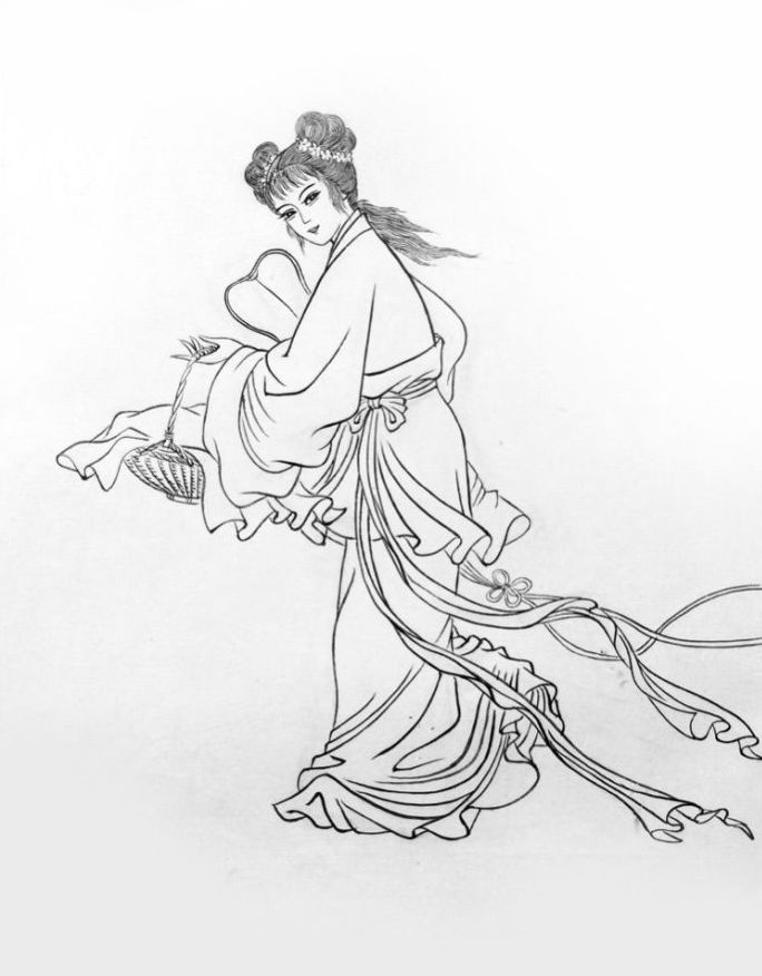 27幅白描仕女圖：一筆一畫(huà)勾勒出仕女美