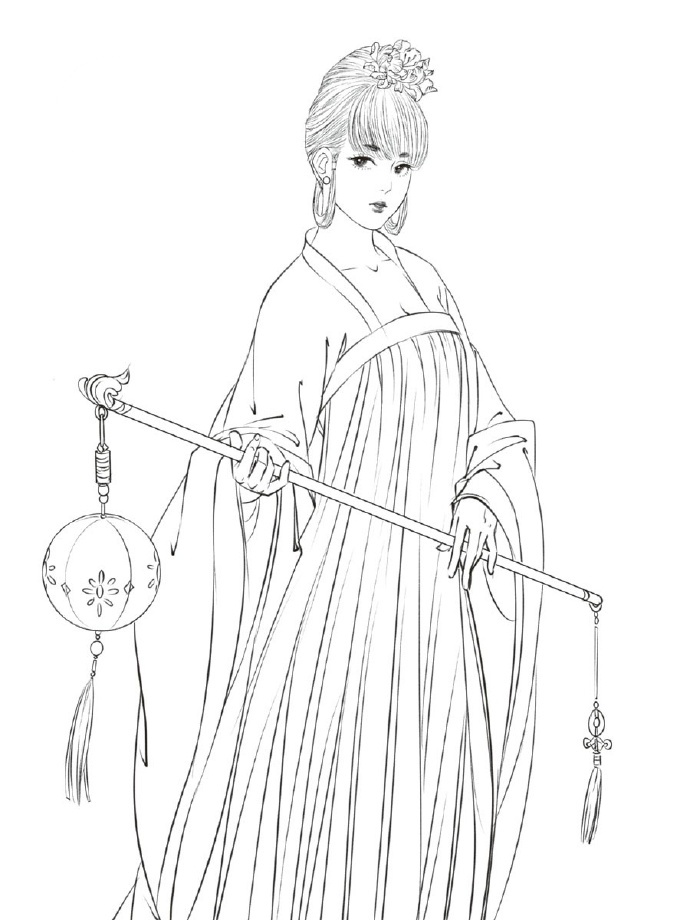 30款古風(fēng)人物線稿圖，古風(fēng)線稿臨摹圖
