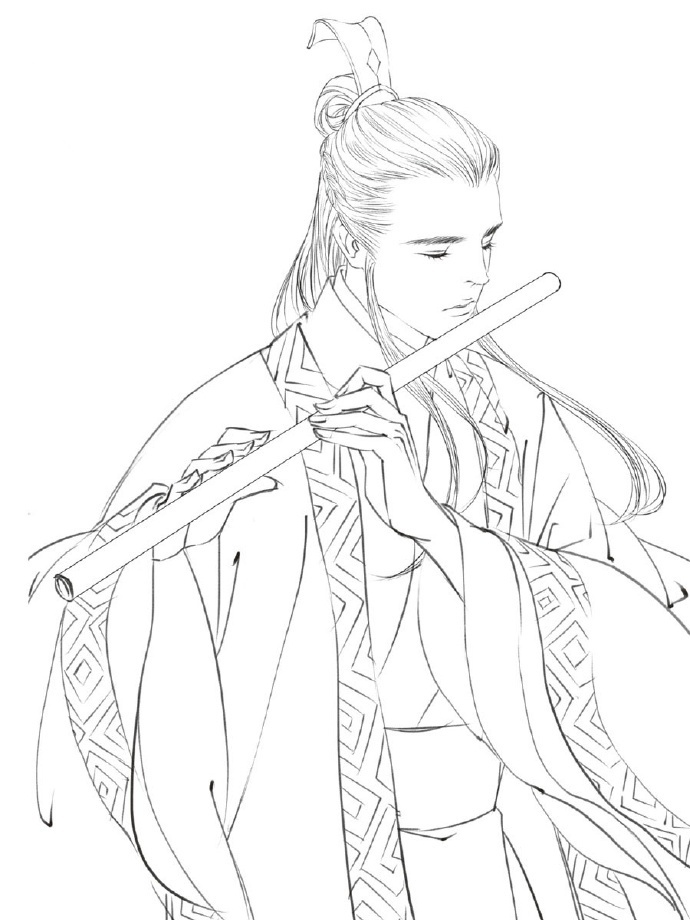 30款古風(fēng)人物線稿圖，古風(fēng)線稿臨摹圖