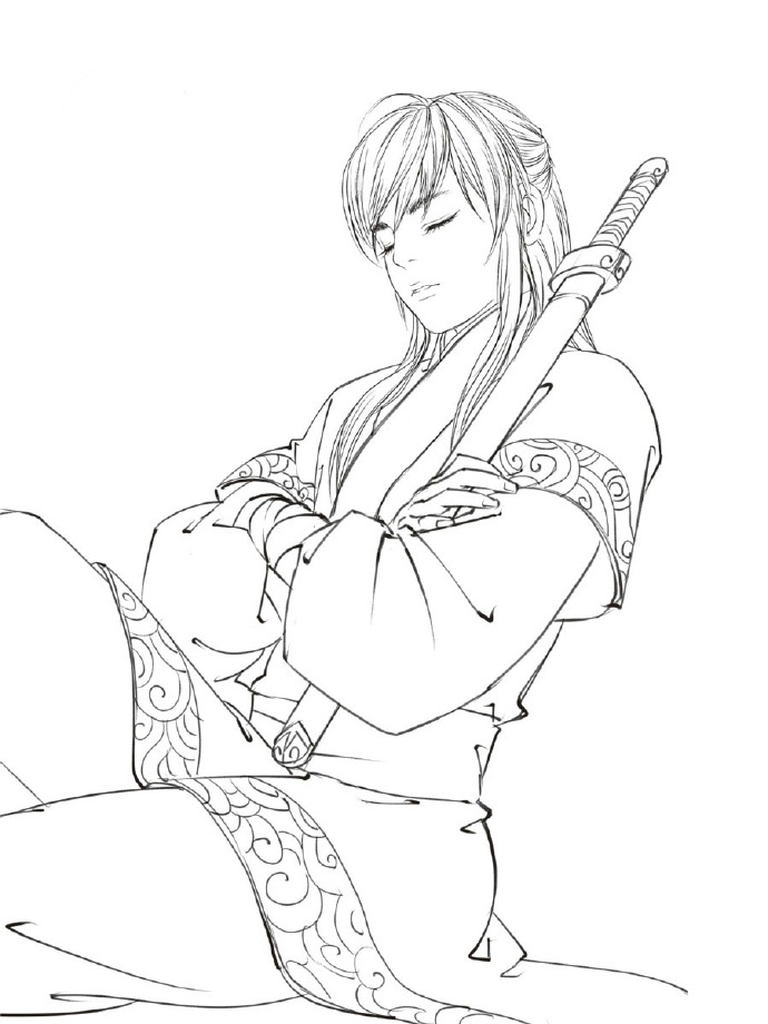 30款古風(fēng)人物線稿圖，古風(fēng)線稿臨摹圖