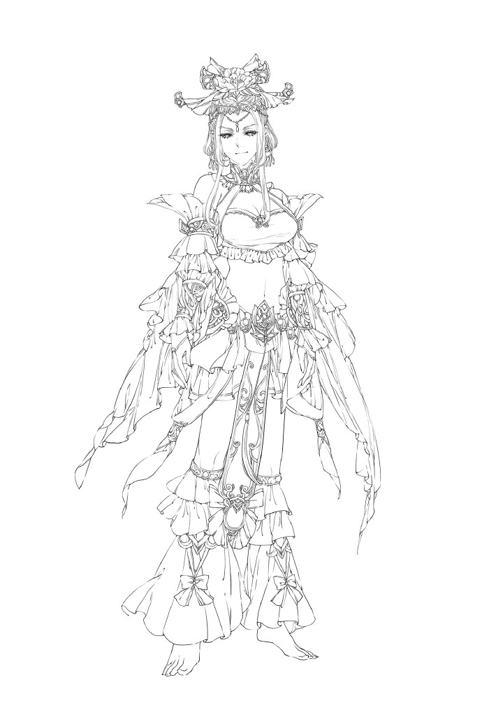 30款古風(fēng)人物線稿圖，古風(fēng)線稿臨摹圖