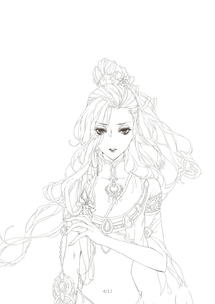 30款古風(fēng)人物線稿圖，古風(fēng)線稿臨摹圖