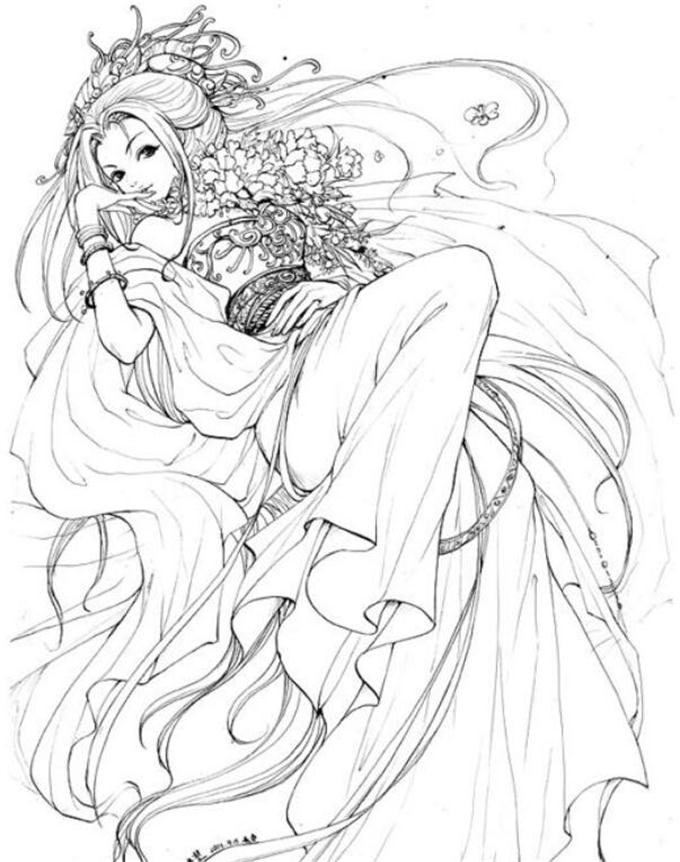 30款古風(fēng)人物線稿圖，古風(fēng)線稿臨摹圖