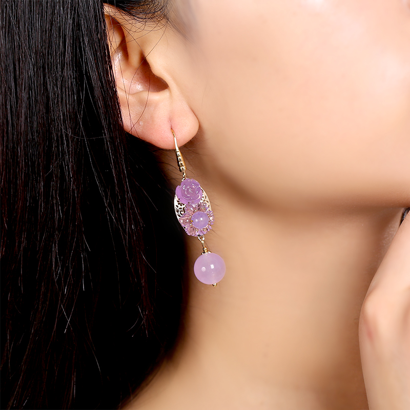 高貴典雅紫色系耳環(huán)，優(yōu)雅嫵媚的古風(fēng)首飾