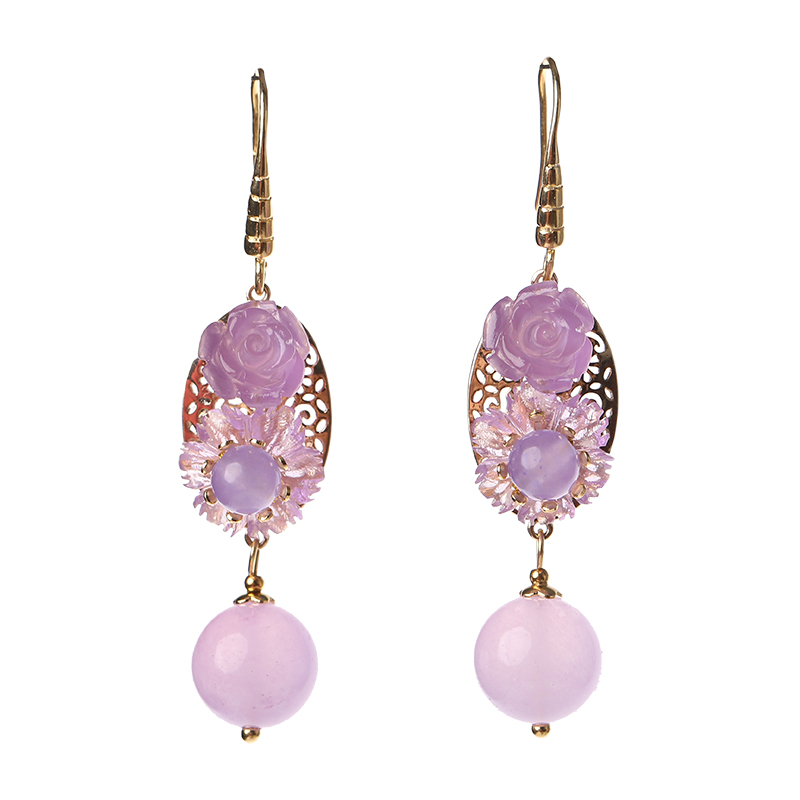 高貴典雅紫色系耳環(huán)，優(yōu)雅嫵媚的古風(fēng)首飾