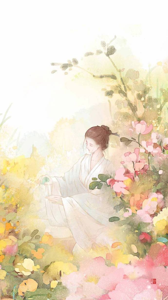 9款淡雅水彩禪意古風背景，古風手機壁紙圖片