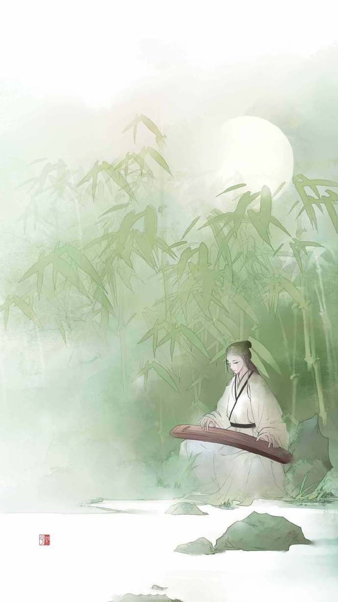 9款淡雅水彩禪意古風背景，古風手機壁紙圖片