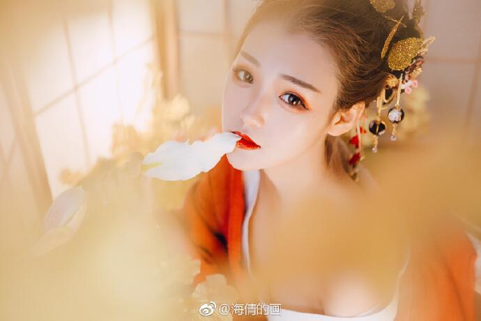 日式和服風古裝攝影，好美麗的紅衣小姐姐