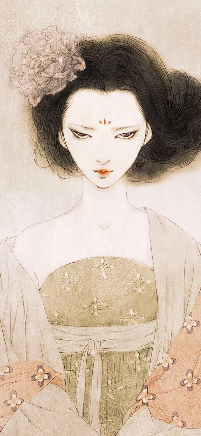 仕女古風(fēng)手機(jī)壁紙插畫，別樣的古風(fēng)女子風(fēng)情