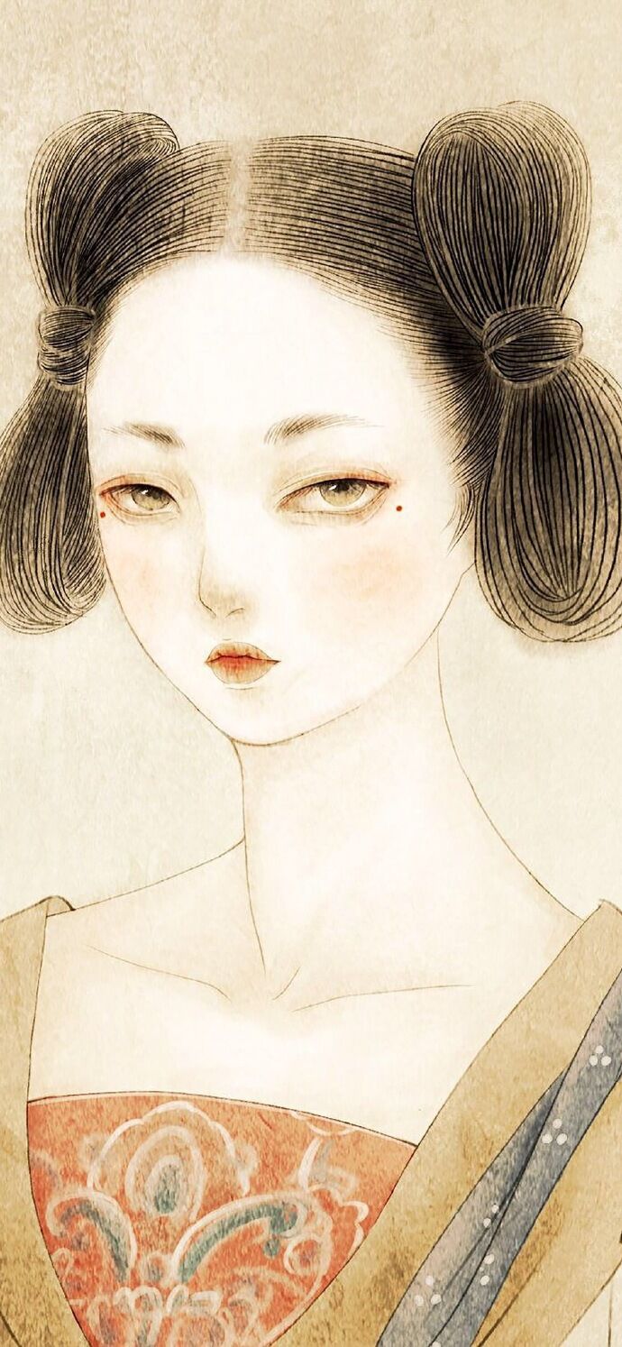 仕女古風(fēng)手機(jī)壁紙插畫，別樣的古風(fēng)女子風(fēng)情