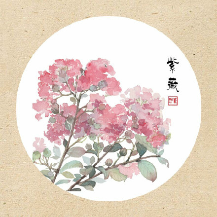 清新古風(fēng)花卉插畫，可作頭像的花卉插畫圖片