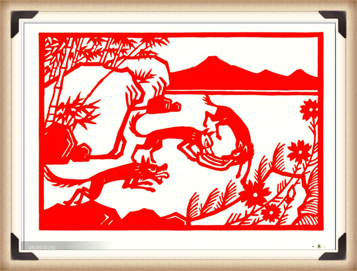 斗狼記剪紙藝術(shù)，高清剪紙連環(huán)畫圖集（54張）