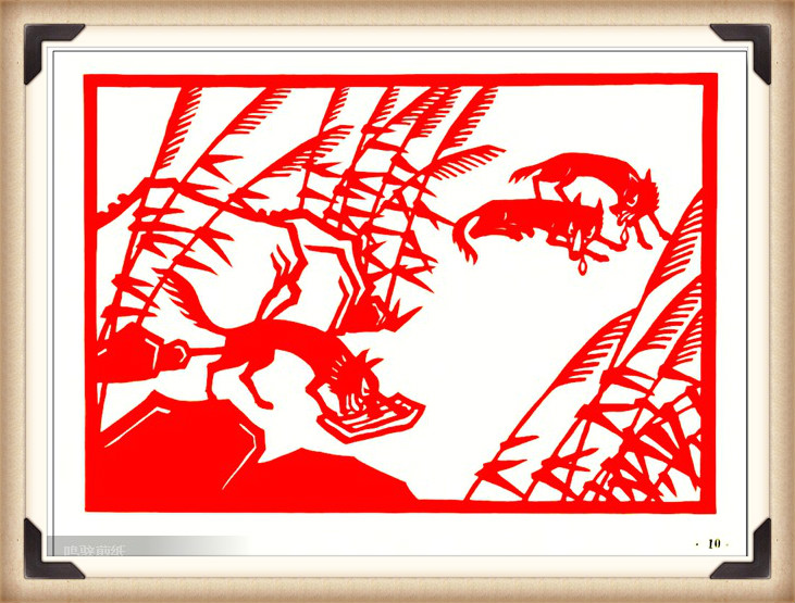 斗狼記剪紙藝術(shù)，高清剪紙連環(huán)畫圖集（54張）